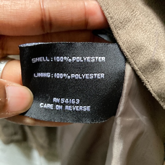 Black Rivet | Faux Suede Waterfall Jacket - M, Tan/Striped - Picture 9 of 10